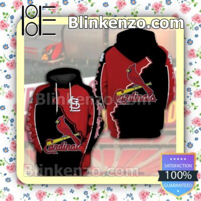 St. Louis Cardinals Black And Red Custom Womens Hoodie