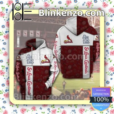 St. Louis Cardinals Logo And Symbol Print Wine Red And White Custom Womens Hoodie