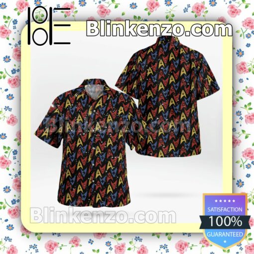 Star Trek Logo Pattern Casual Button Down Shirts