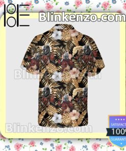 Star Wars Boba Fett Gold Leaves Hibiscus Halloween Short Sleeve Shirts b