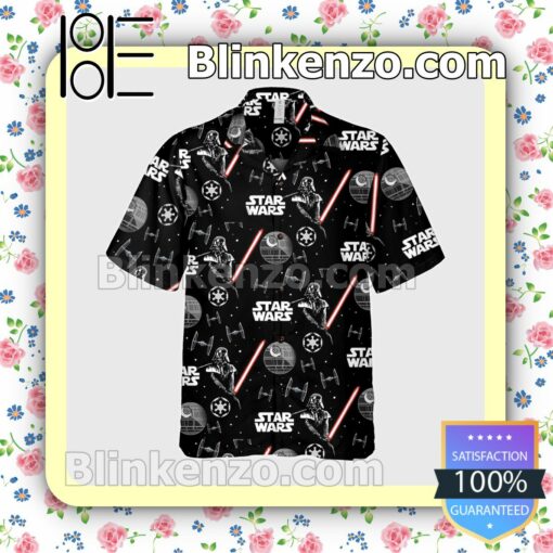 Star Wars Darth Vader With Light Sword Halloween Short Sleeve Shirts a