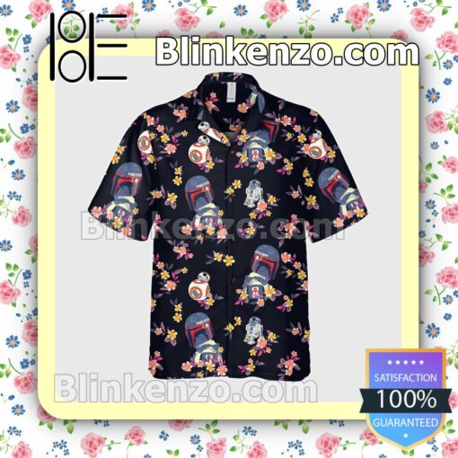 Star Wars The Mandalorian And Bb8 Flower Halloween Short Sleeve Shirts b