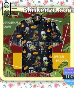 Star Wars The Mandalorian Yoda Boba Fett Chibi Halloween Short Sleeve Shirts