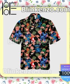 Stitch And Lilo Tropical Halloween Short Sleeve Shirts b