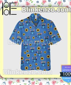Stitch And Sunflower Halloween Short Sleeve Shirts b