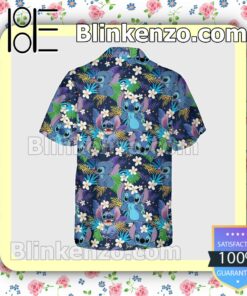Stitch Tropical Leaves Halloween Short Sleeve Shirts a