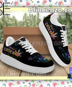 Stoner Chick Colorful Cannabis Weed Mens Air Force Sneakers