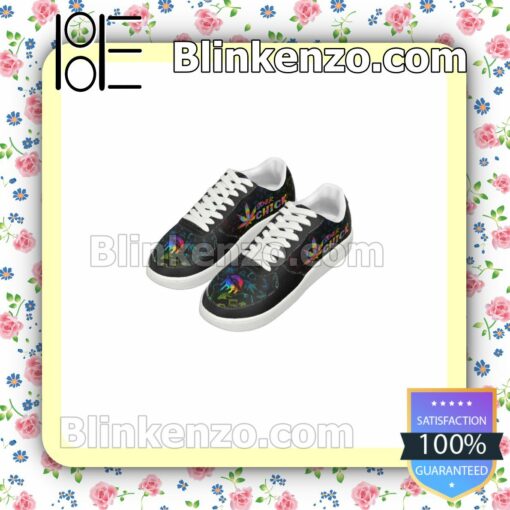 Stoner Chick Colorful Cannabis Weed Mens Air Force Sneakers y