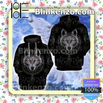 Strong Scary Wolf Black Custom Womens Hoodie