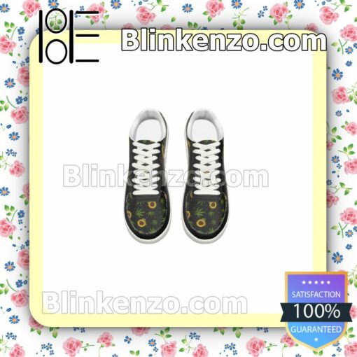 Sunflower Hippie Cannabis Weed Mens Air Force Sneakers a
