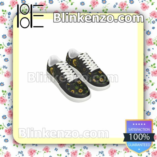 Sunflower Hippie Cannabis Weed Mens Air Force Sneakers c