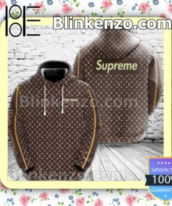 Supreme Louis Vuitton Dark Brown Monogram Custom Womens Hoodie