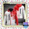 Supreme Red And White Full-Zip Hooded Fleece Sweatshirt