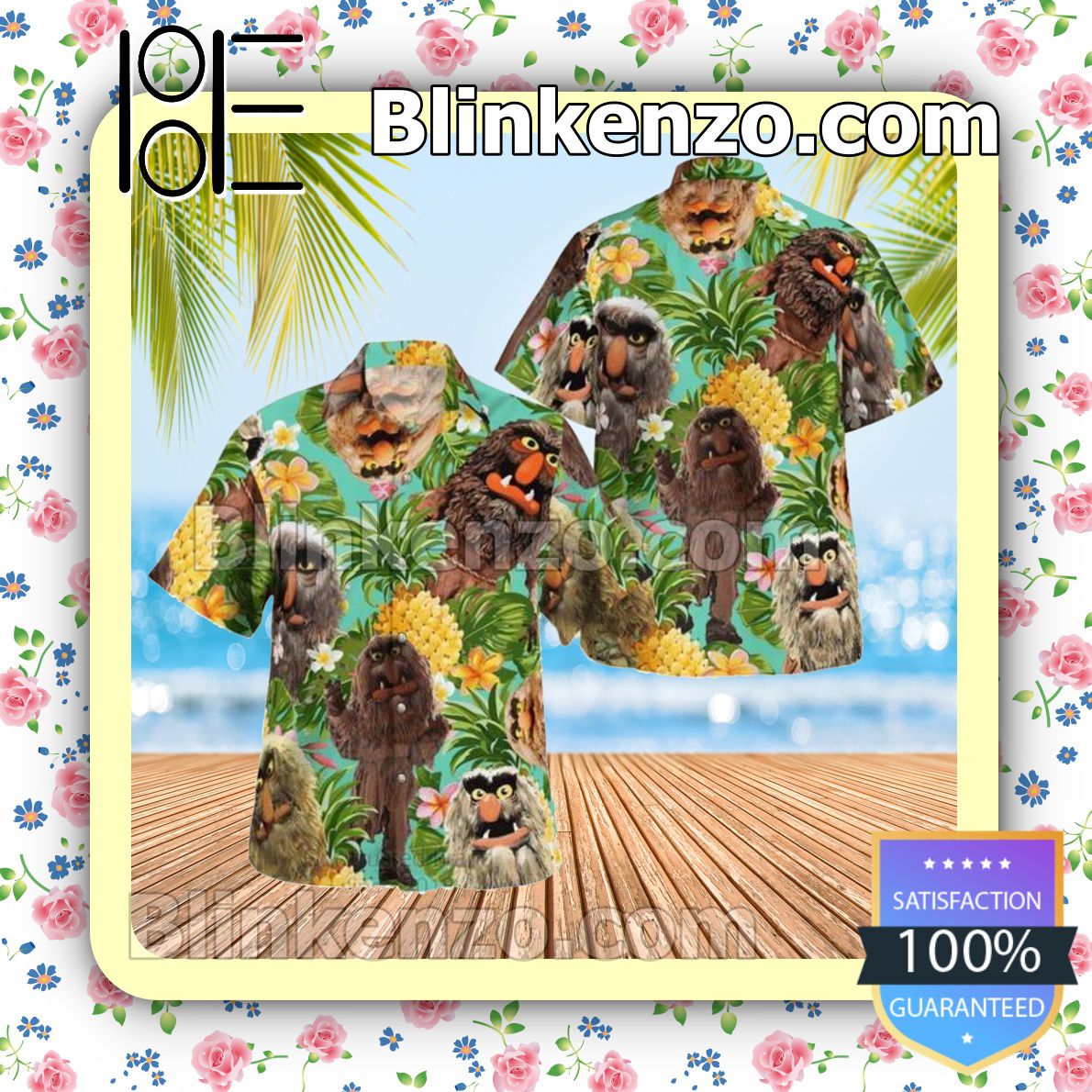 Sweetums The Muppet Tropical Pineapple Beach Shirt