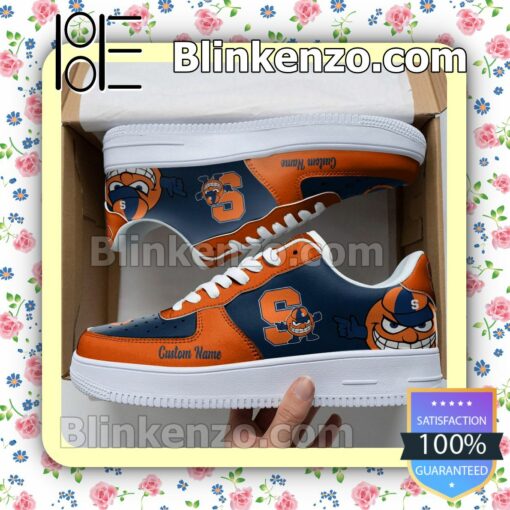 Syracuse Orange Mascot Logo NCAA Nike Air Force Sneakers