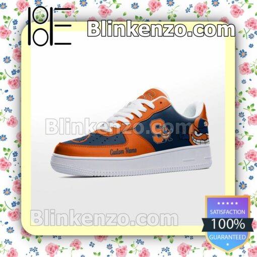 Syracuse Orange Mascot Logo NCAA Nike Air Force Sneakers a