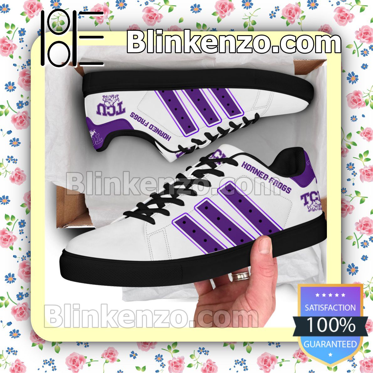 TCU Horned Frogs Logo Print Low Top Shoes