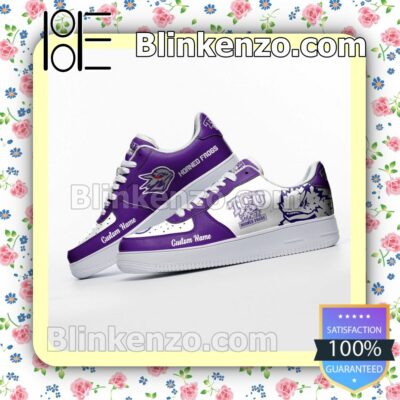 TCU Horned Frogs Mascot Logo NCAA Nike Air Force Sneakers b