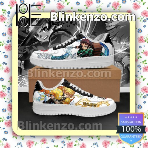 Tanjiro And Zenitsu Demon Slayer Anime Nike Air Force Sneakers