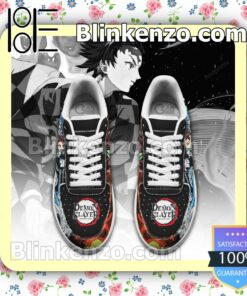 Tanjiro Water and Sun Demon Slayer Anime Nike Air Force Sneakers a