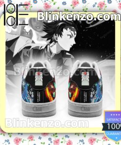 Tanjiro Water and Sun Demon Slayer Anime Nike Air Force Sneakers b