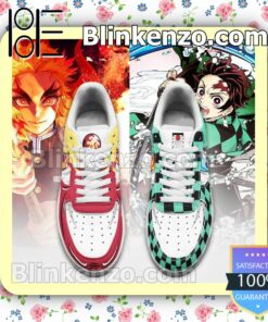 Tanjiro and Rengoku Skills Demon Slayer Anime Nike Air Force Sneakers a