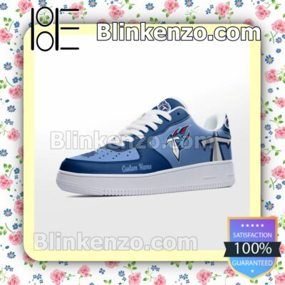 Tennessee Titans Mascot Logo NFL Football Nike Air Force Sneakers a