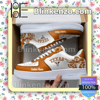 Texas Longhorns Mascot Logo NCAA Nike Air Force Sneakers