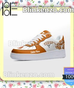 Texas Longhorns Mascot Logo NCAA Nike Air Force Sneakers a