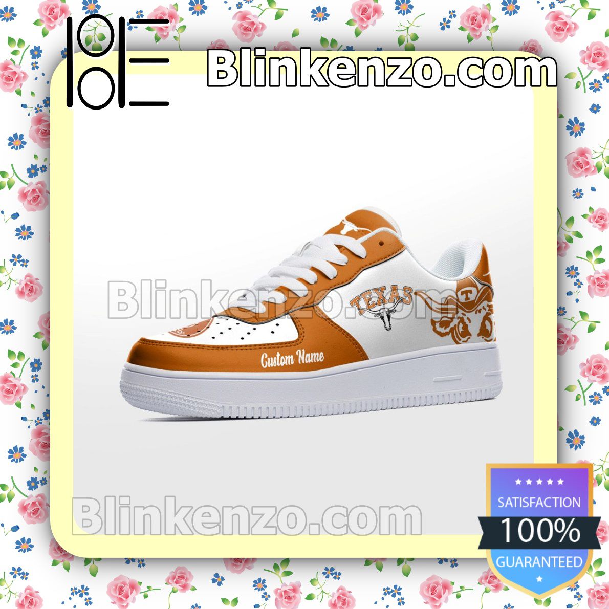 Best Gift Texas Longhorns Mascot Logo NCAA Nike Air Force Sneakers