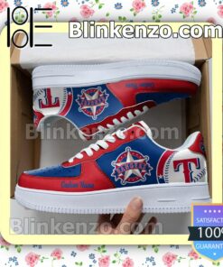 Texas Rangers Mascot Logo MLB Baseball Nike Air Force Sneakers