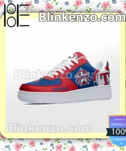 Texas Rangers Mascot Logo MLB Baseball Nike Air Force Sneakers a