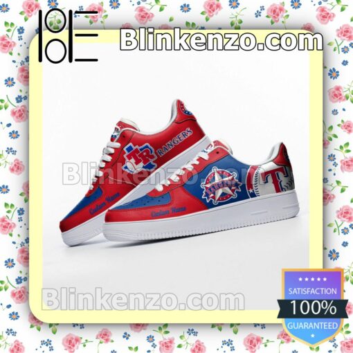 Texas Rangers Mascot Logo MLB Baseball Nike Air Force Sneakers b