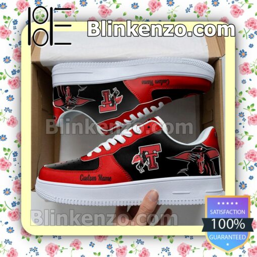 Texas Tech Red Raiders Mascot Logo NCAA Nike Air Force Sneakers