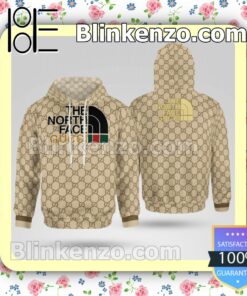The North Face Gucci Beige Custom Womens Hoodie