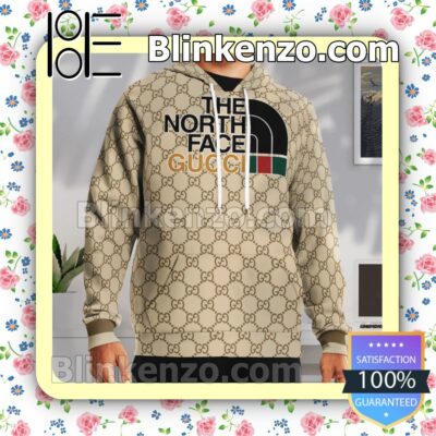 The North Face Gucci Beige Custom Womens Hoodie a