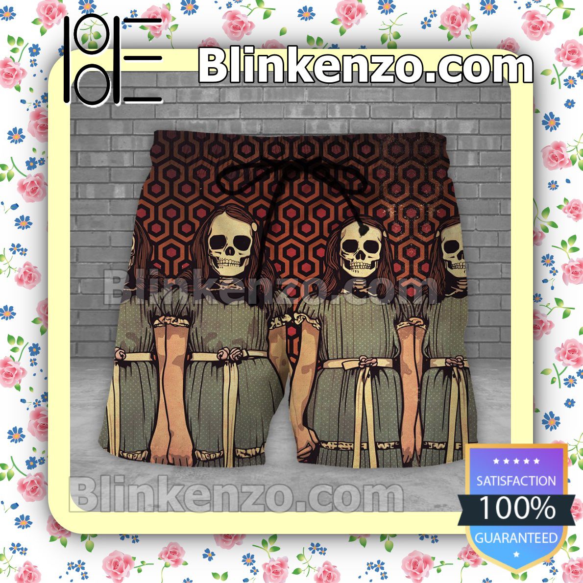 The Shining Twins Skull Halloween Costume Shorts