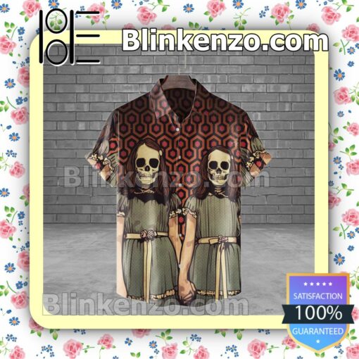 The Shining Twins Skull Halloween Short Sleeve Shirts a