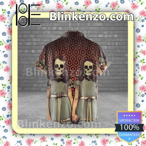 The Shining Twins Skull Halloween Short Sleeve Shirts b