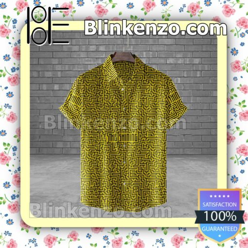 The Shining Yellow Greek Key Halloween Short Sleeve Shirts a