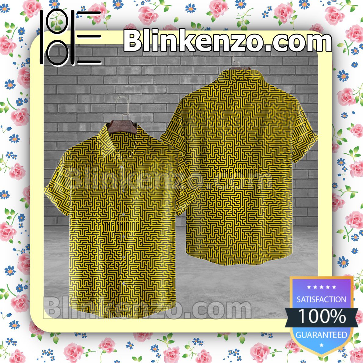 The Shining Yellow Greek Key Halloween Short Sleeve Shirts