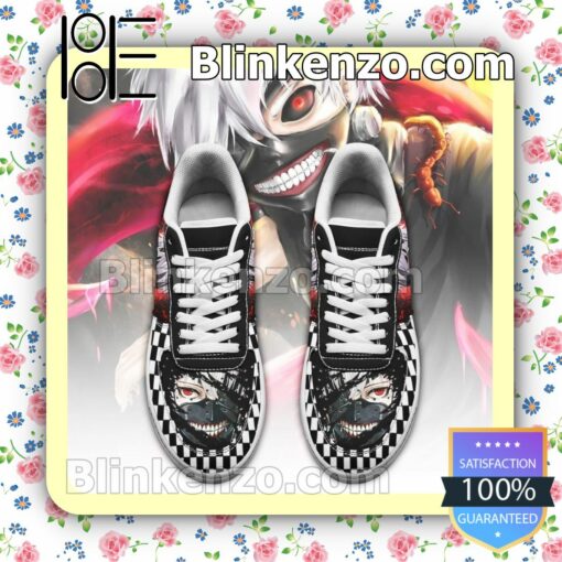 Tokyo Ghoul Kaneki Checkerboard Anime Nike Air Force Sneakers a