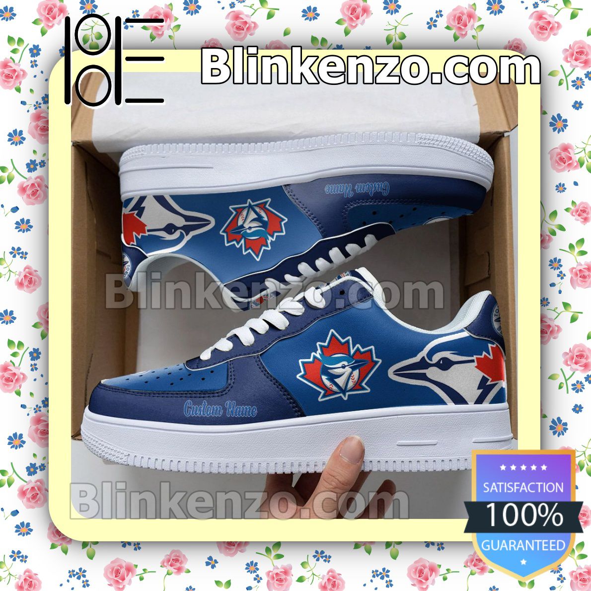 Toronto Blue Jays Mascot Logo MLB Baseball Nike Air Force Sneakers