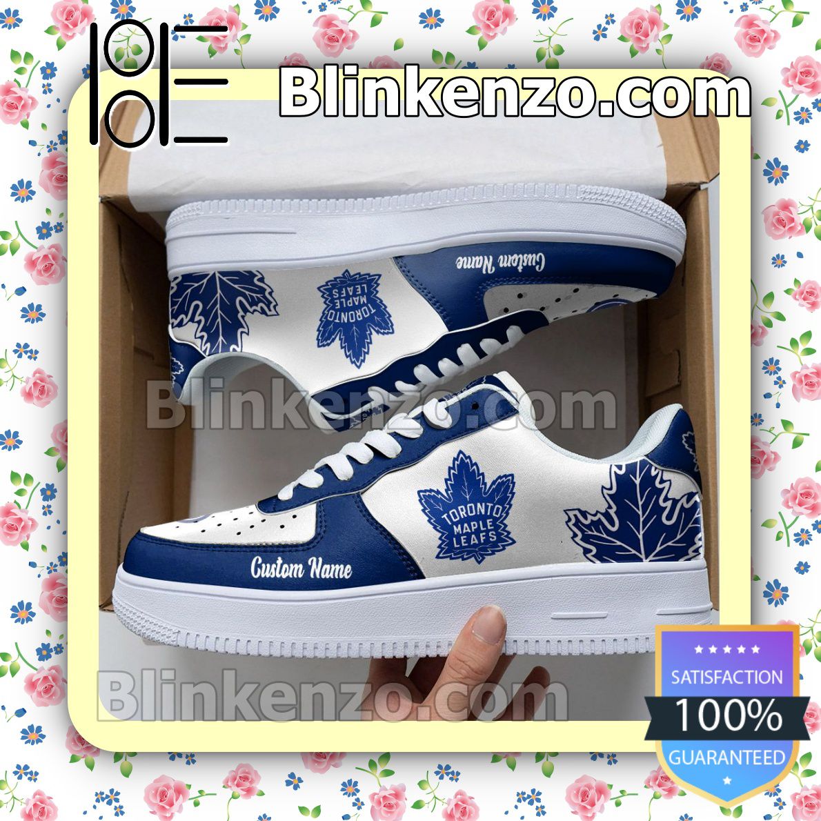 Toronto Maple Leafs Mascot Logo NHL Hockey Nike Air Force Sneakers