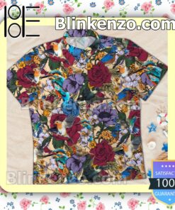 Tropical Bird Flower Summer Beach Shirt