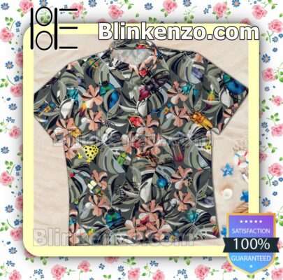 Tropical Bugs Flower Summer Beach Shirt a