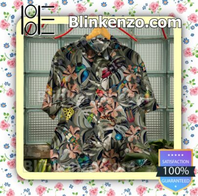 Tropical Bugs Flower Summer Beach Shirt b