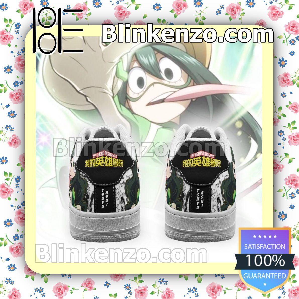 altura tsunami Chillido Tsuyu Asui My Hero Academia Anime Nike Air Force Sneakers - Blinkenzo