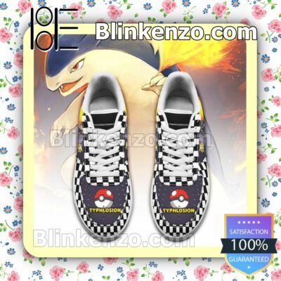 Typhlosion Checkerboard Pokemon Nike Air Force Sneakers a