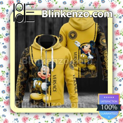 Versace With Mickey Mouse Full-Zip Hooded Fleece Sweatshirt